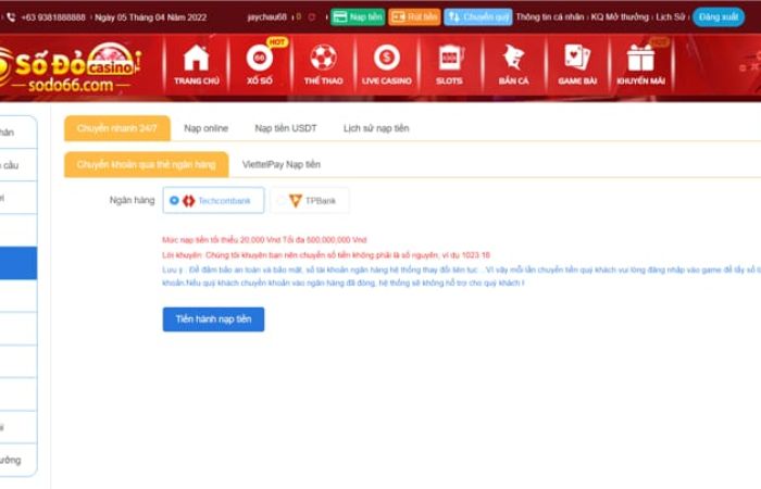 Hướng dẫn cách nạp, rút tiền tại Sodo